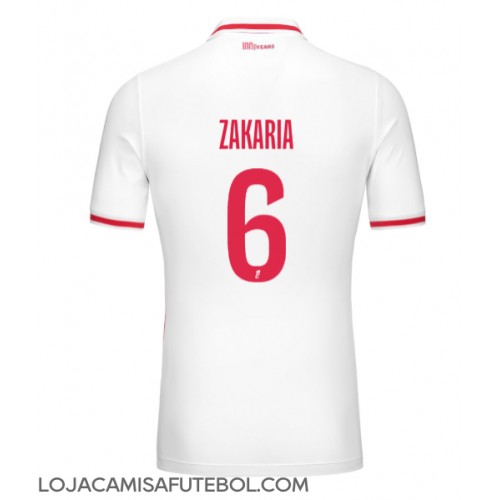 Camisa de Futebol AS Monaco Denis Zakaria #6 Equipamento Principal 2024-25 Manga Curta